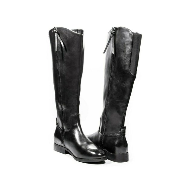 Universal Thread Shoes - Universal Thread Women Black Faux Leather Riding Boots Size 6 NEW
